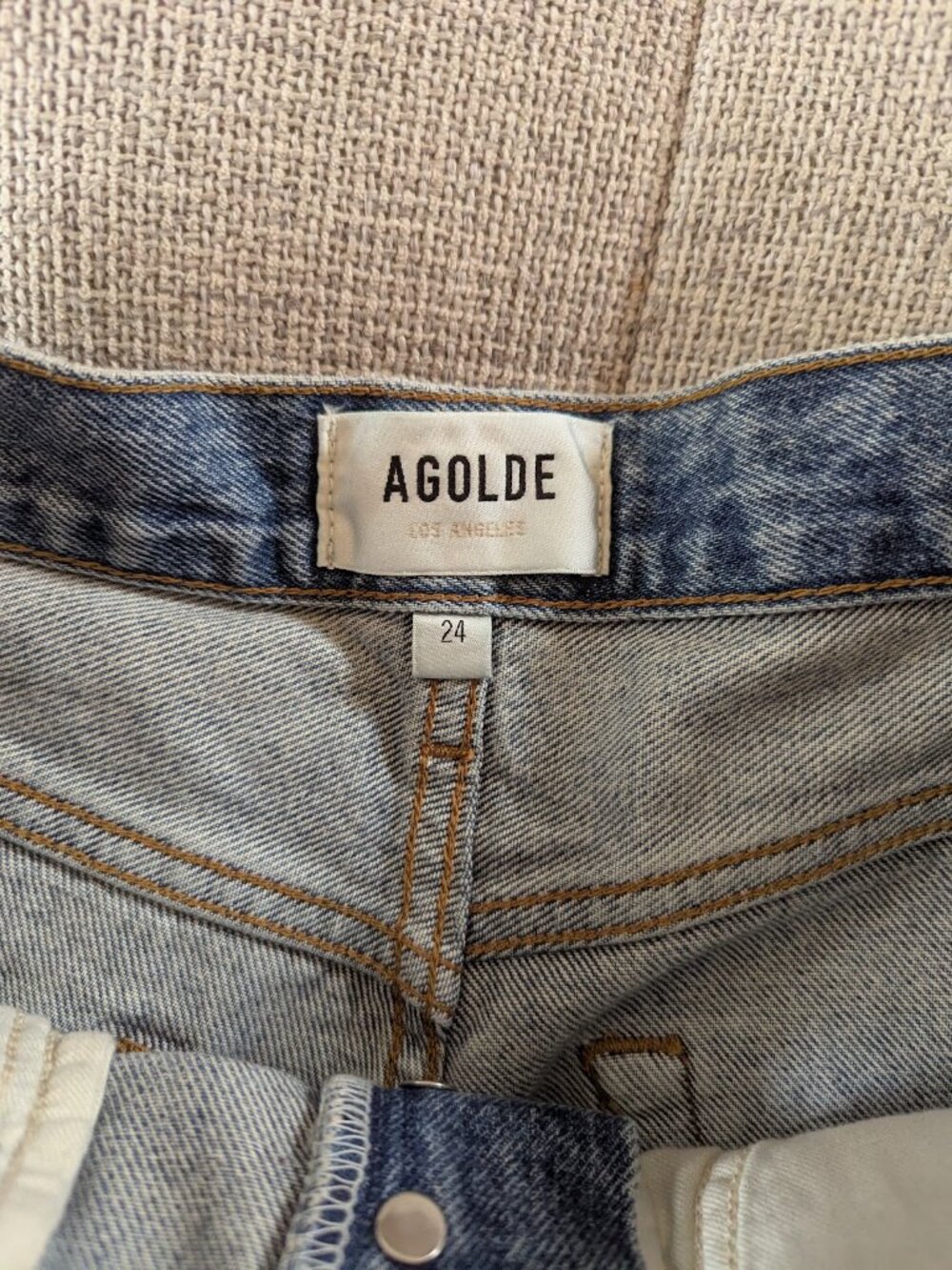 Agolde Parker Long Shorts Wheel Sz 24 - Picture 2 of 5